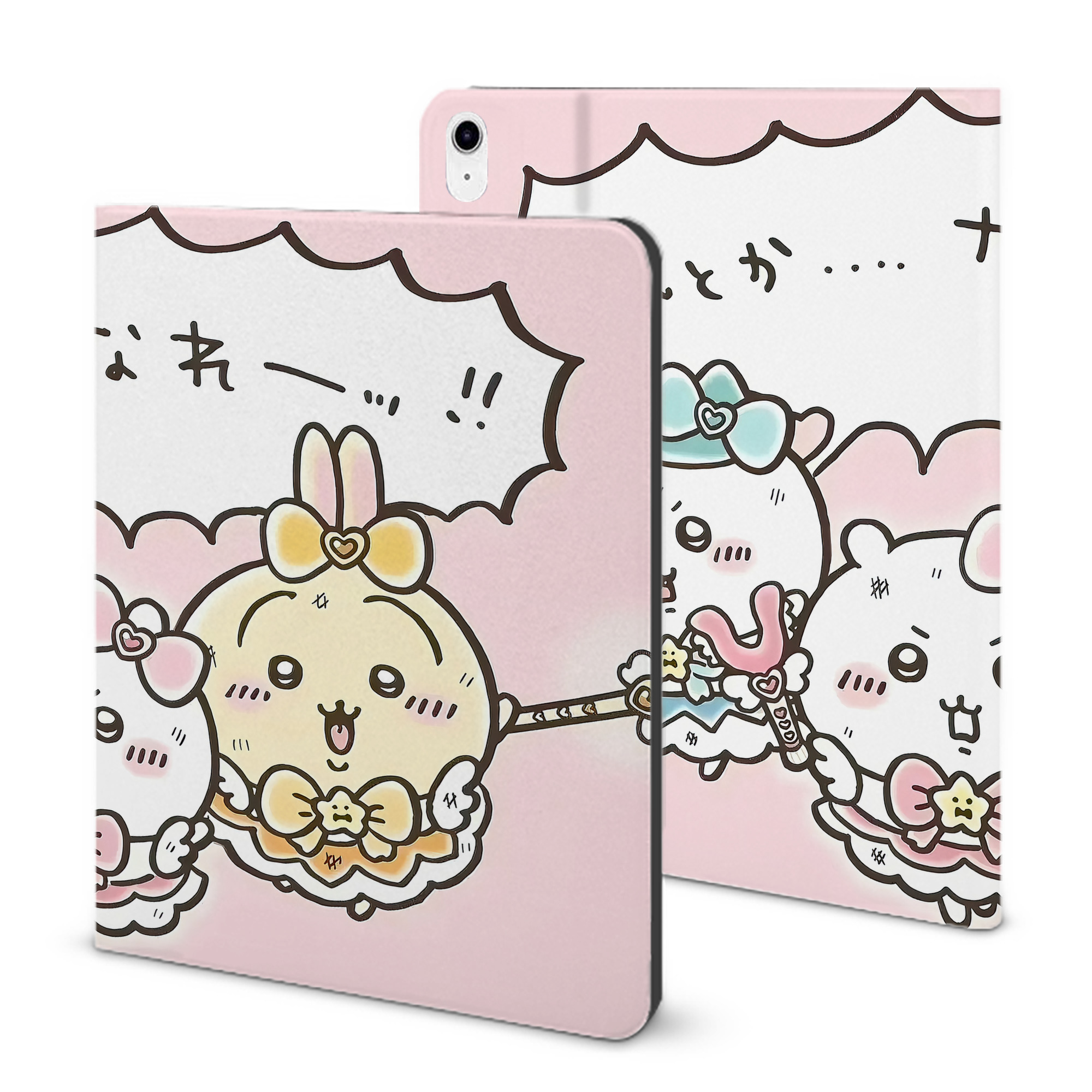 （画像用） ちいかわ Chii-kawa IPad ケース ブック型 PUレザー TPU 耐衝撃 軽量 薄型 ペン収納なし 全面保護 IPad 各モデル対応